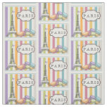Rainbow Paris Macarons Eiffel Tower Fabric