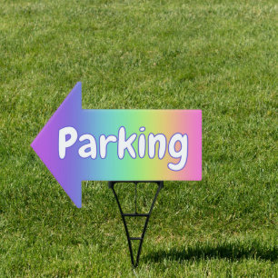 Rainbow Parking Arrow Sign