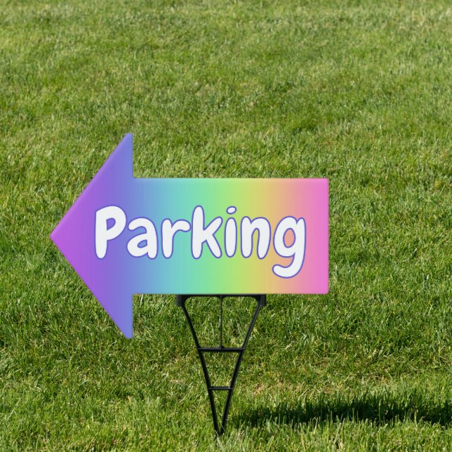 Rainbow Parking Arrow Sign (Insitu)