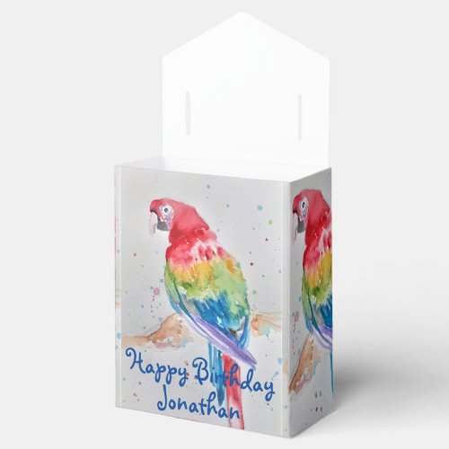 Rainbow Parrot Bird Child Birthday Cake Favor Box