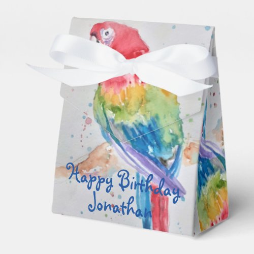 Rainbow Parrot Bird Child Birthday Cake Favour Box