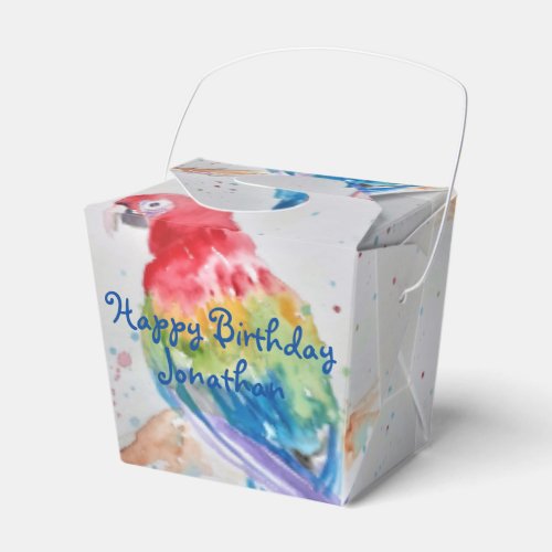 Rainbow Parrot Bird Child Birthday Cake Favour Box