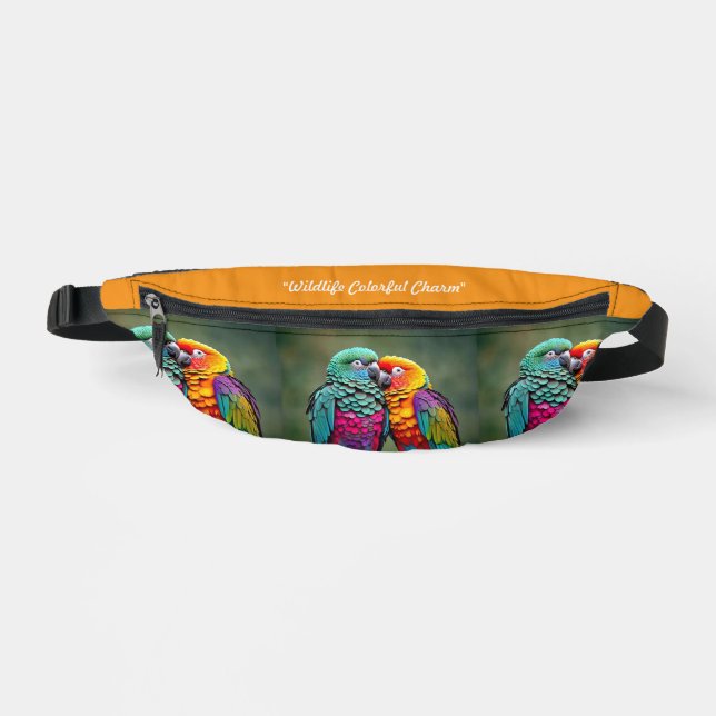 "Rainbow Parrot Bliss" Fanny Pack (Front)