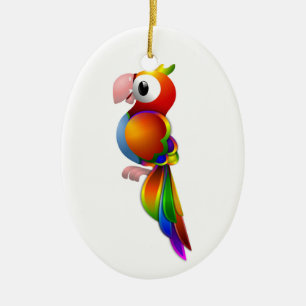 RAINBOW PARROT CERAMIC ORNAMENT