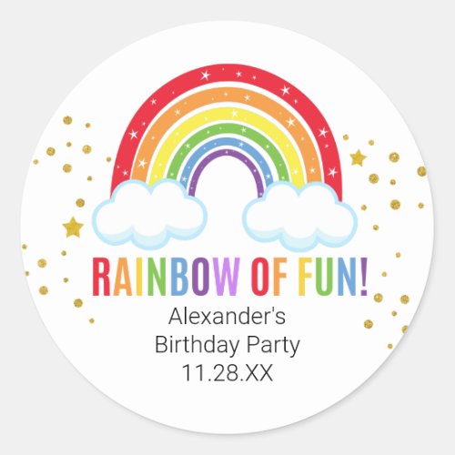 Rainbow Party Classic Round Sticker