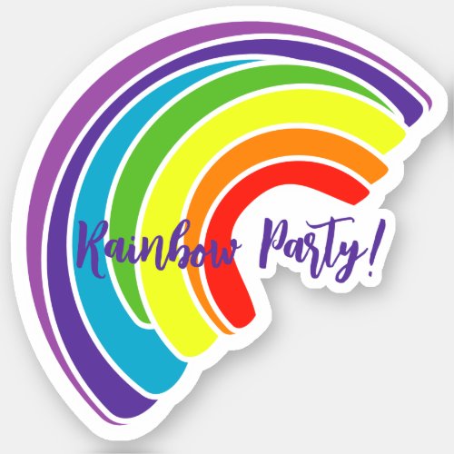 Rainbow Party Favor Sticker
