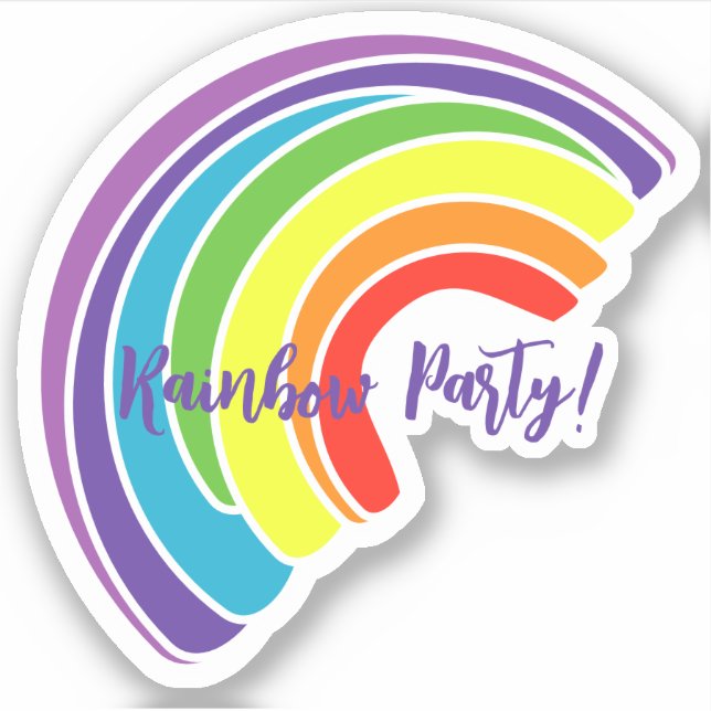 Rainbow Party Favor Sticker (Front)