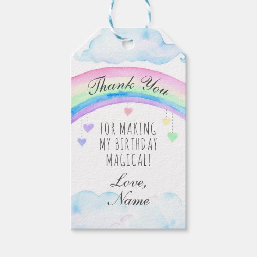 Rainbow Party Favor Tag Rainbow Thank You Tags