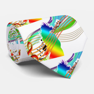 Rainbow Party Person With Guitar An Music Tie