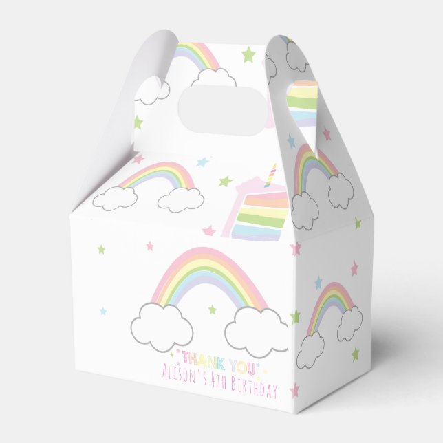 Rainbow Party Thank you Favor Boxes (Front Side)