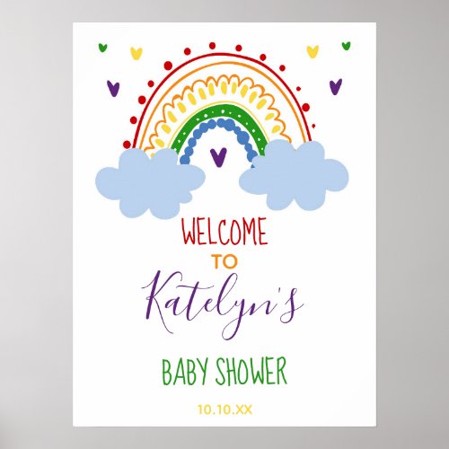 Rainbow Party Welcome Sign