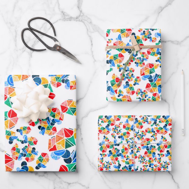 Rainbow Party Wrapping Paper Sheets (Front)