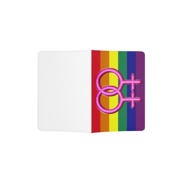 rainbow passport holder (Opened)