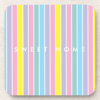 Rainbow Pastal color strip Beverage Coaster