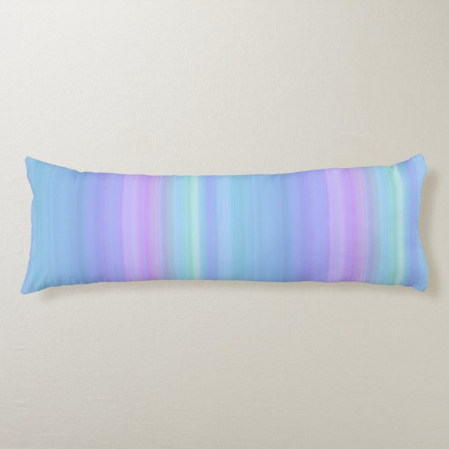 Rainbow Pastel Blue Purple Green Body Pillow (Front)