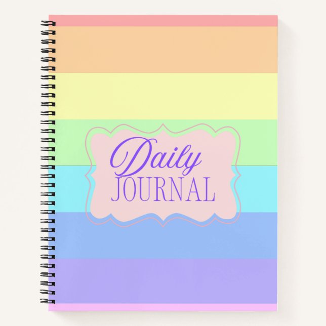 Rainbow Pastel Color Block Notebook  (Front)