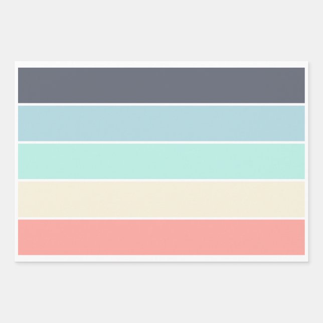 Rainbow pastel color pallete  wrapping paper sheets (Front)