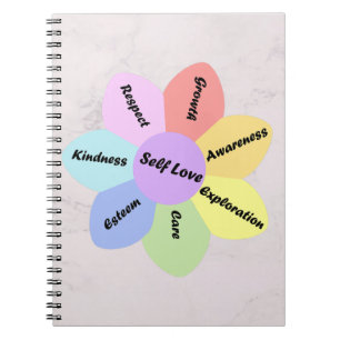 Rainbow pastel colored Self Love  Notebook