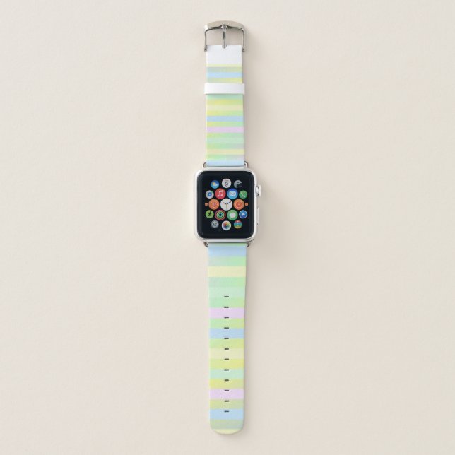 Rainbow pastel colors  apple watch band (Front)