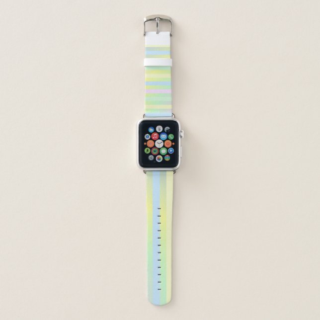 Rainbow pastel colors  apple watch band (Front)