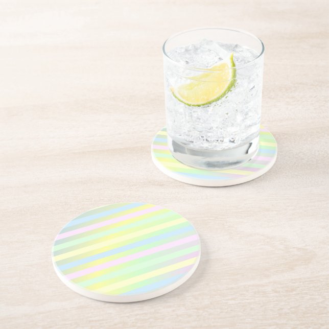 Rainbow pastel colors  coaster (Side)