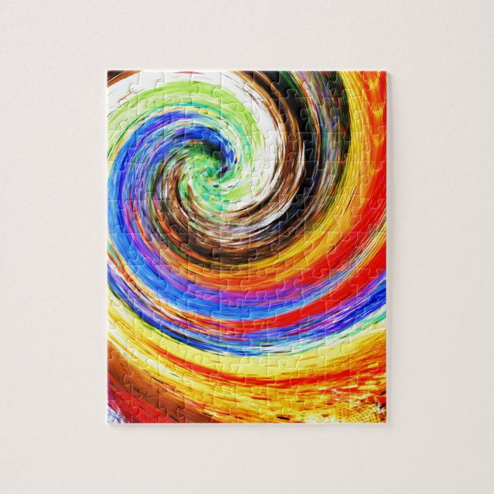 Rainbow Pastel Colors Fabric Design Circles Antiqu Jigsaw Puzzle