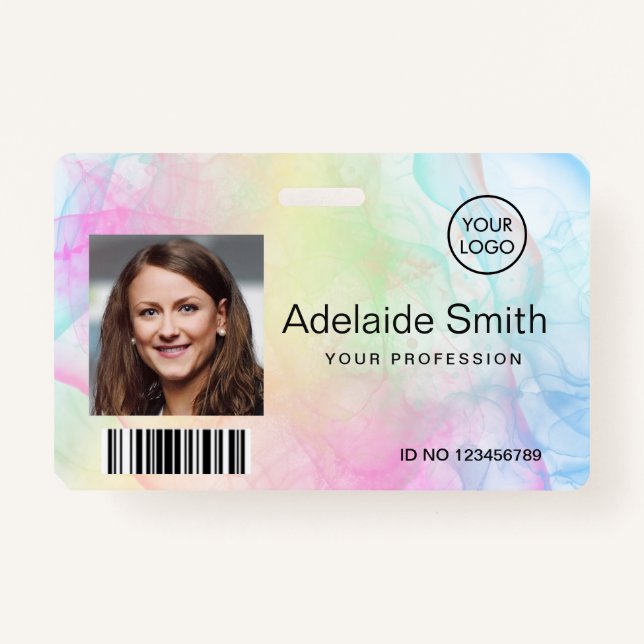 rainbow pastel colors ink badge (Front)