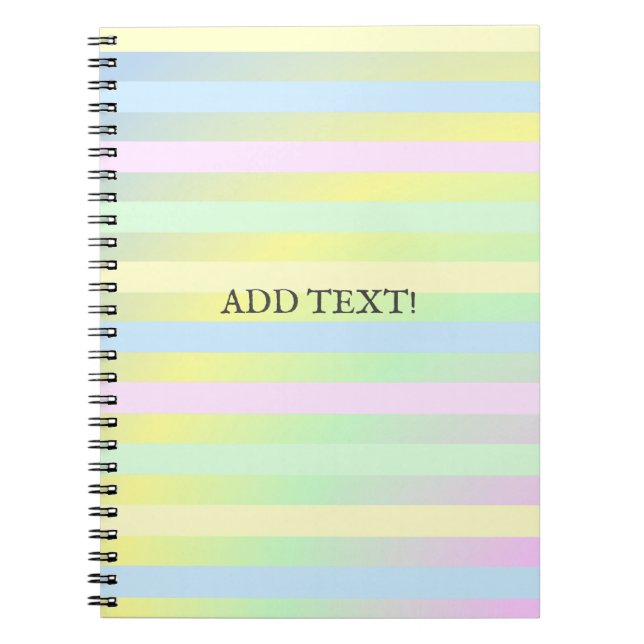 Rainbow pastel colors   notebook (Front)
