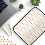 Rainbow Pastel Dots Pattern Laptop Sleeve<br><div class="desc">A pattern of rainbow circles in pastel multi colours. They are all in different shapes and sizes,  and arranged into a retro look pattern.</div>