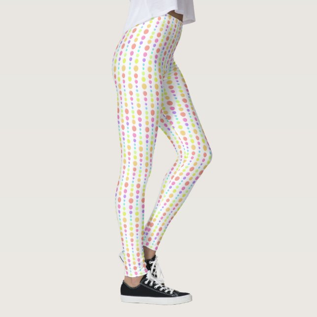 Rainbow Pastel Dots Pattern Leggings (Right)