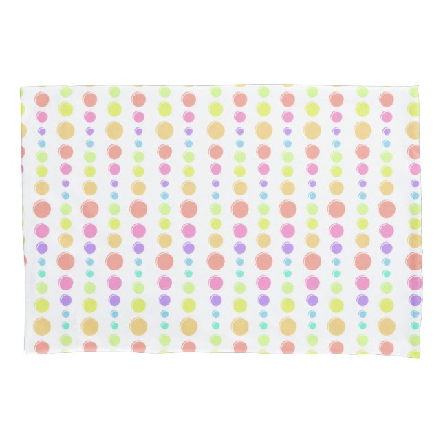 Rainbow Pastel Dots Pattern Pillow Case (Front)