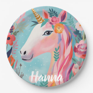 Rainbow Pastel Dream Unicorn Paper Plates