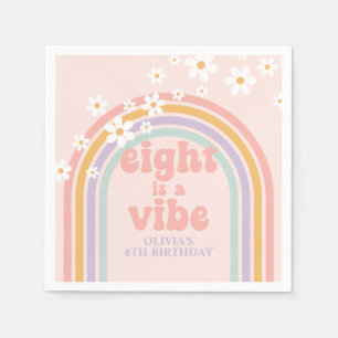 Rainbow Pastel Eight is a Vibe 8th birthday Napkins