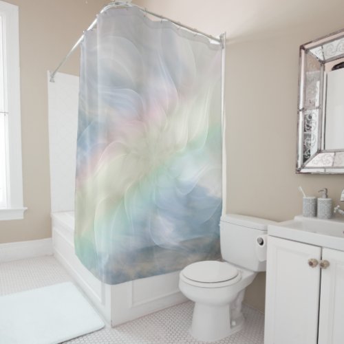 Rainbow Pastel Floral Mandala design Shower Curtain