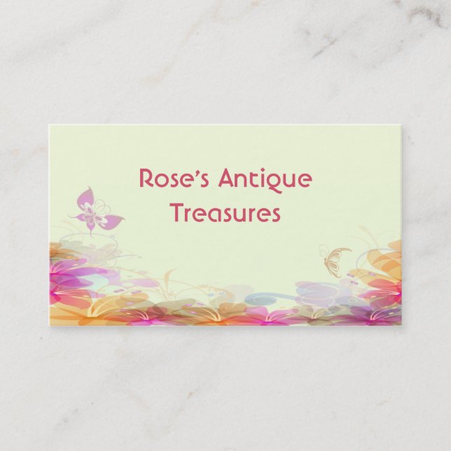 Rainbow Pastel Florals Business Card (Front)