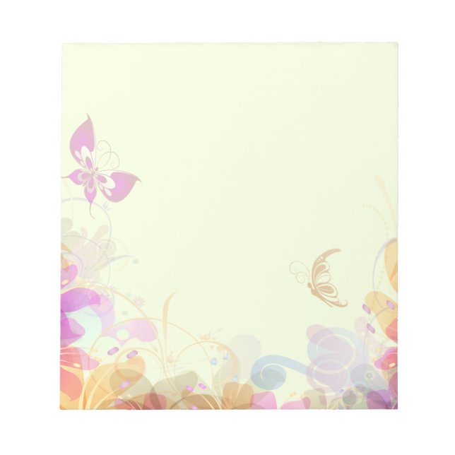 Rainbow Pastel Florals Notepad (Front)