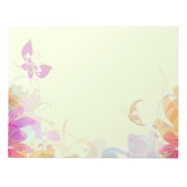 Rainbow Pastel Florals Notepad (Front)