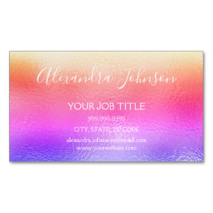 Rainbow Pastel Foil Business Professional Card Magnet