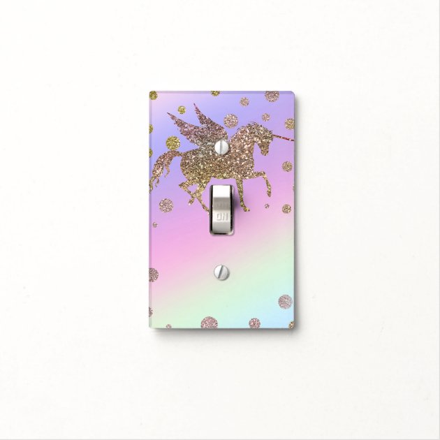 Purple Unicorn Light Switch Cover Plate 