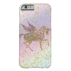 Rainbow Pastel Gold Glitter Unicorn Trendy Girls Barely There iPhone 6 Case