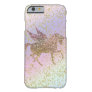 Rainbow Pastel Gold Glitter Unicorn Trendy Girls Barely There iPhone 6 Case