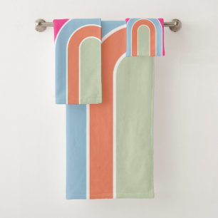 Rainbow Pastel Green Bath Towel Set