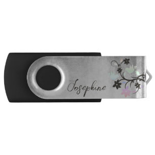 Rainbow Pastel Lovebirds Personalized Flash Drive