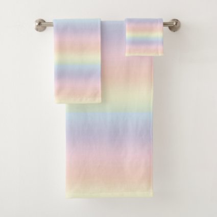 Rainbow Pastel Pattern Bath Towels