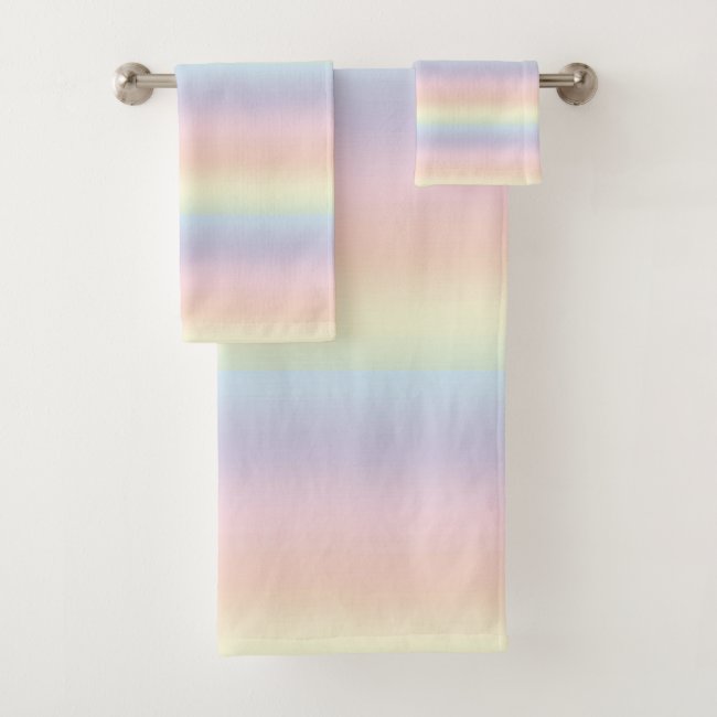 Rainbow Pastel Pattern Bath Towels