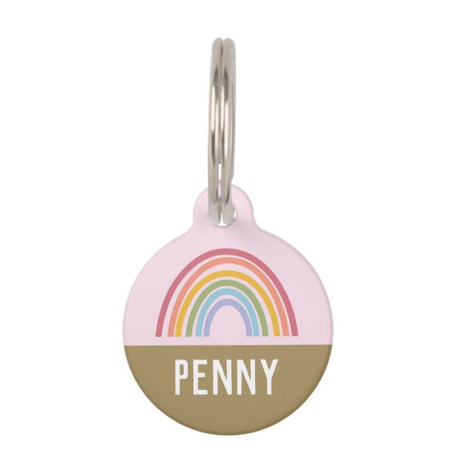 Rainbow Pastel Pet ID Tag (Front)