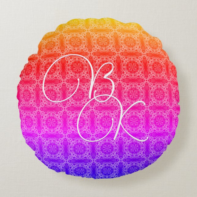 Rainbow Pastel   Round Pillow (Front)