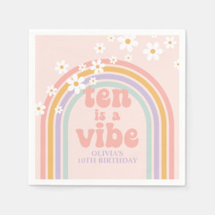 Rainbow Pastel Ten is a Vibe 10th birthday Napkins