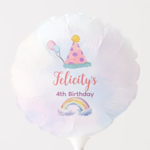 Rainbow Pastel Unicorn Any Age Birthday Balloon