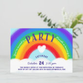 Rainbow Pastels Photo Birthday Party Invitation (Standing Front)